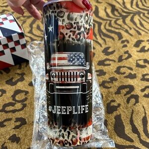 Grace Patriotic Leopard jeep life Tumbler